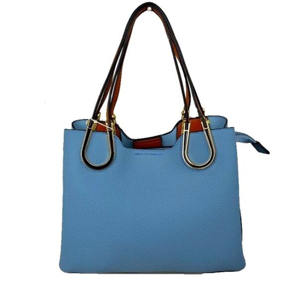 Pebble Textured & Horse Shoe Detail Tote - Picture 1 of 5